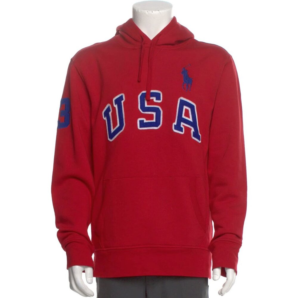 NEW Vintage Polo Ralph Lauren Hoodie Sweatshirt! S M L  Red  Huge USA & Big Pony